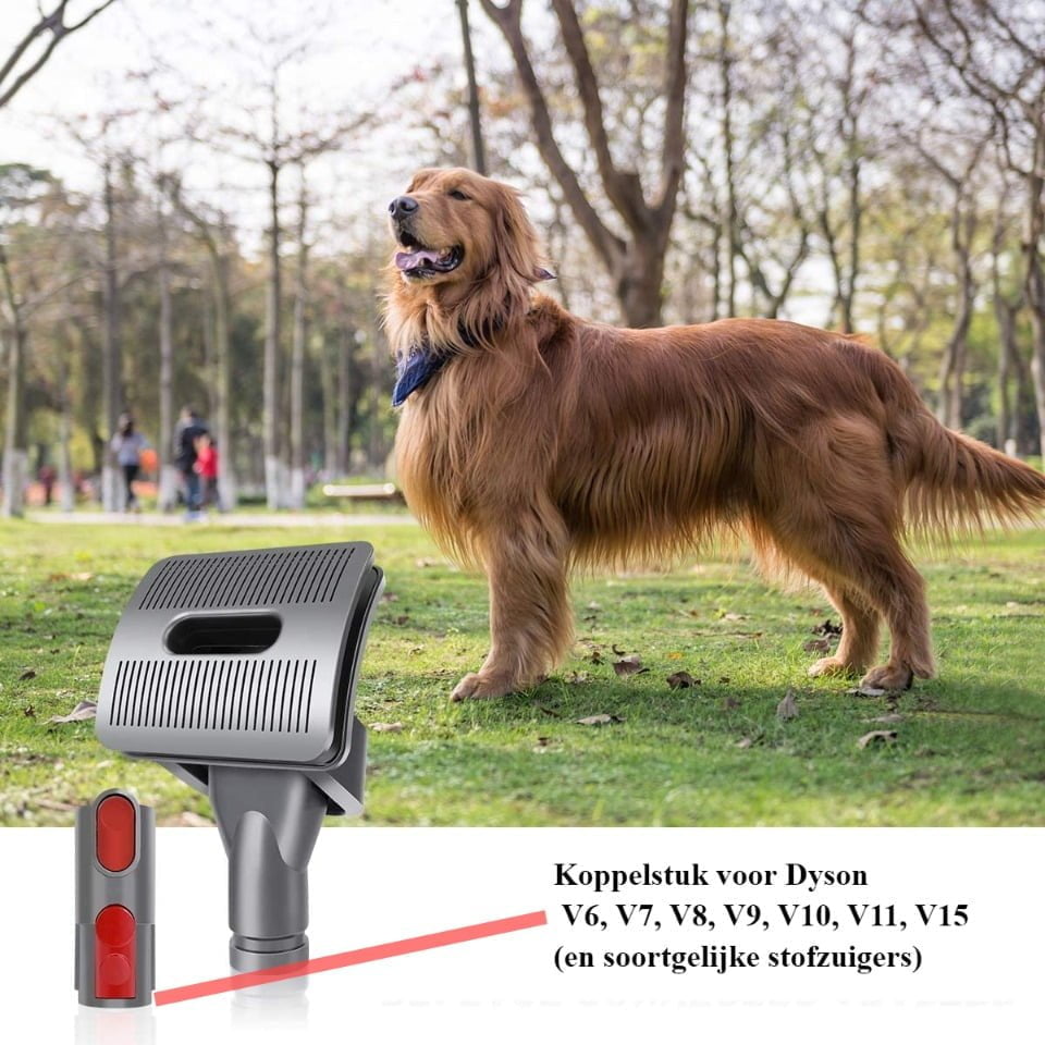 Hondenborstel met stofzuigerbevestiging - Geschikt voor onder andere Dyson - Afbeelding 4
