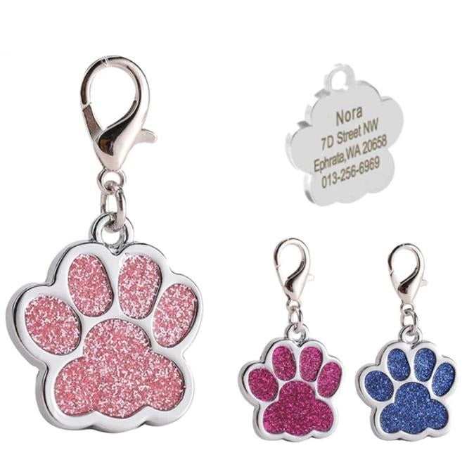 Glitter dierenpenning - Met Naam, Telefoonnummer, en Adres