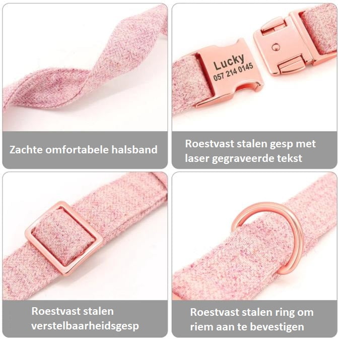 Hondenriem+halsband en poepzakjeshouder met naam - Afbeelding 4