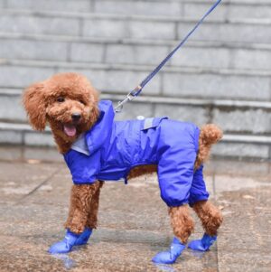 Kunstleren regenlaarzen voor honden (Set van 4)
