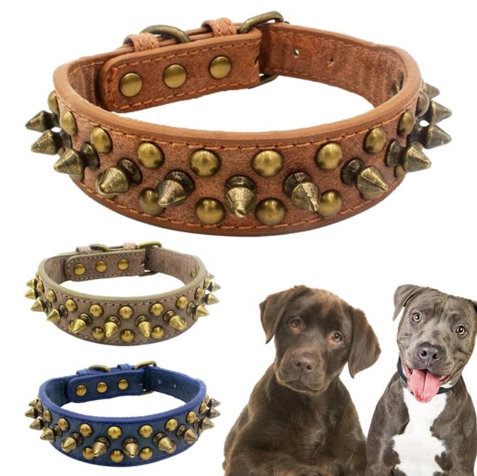 Leren Halsband met Stekels