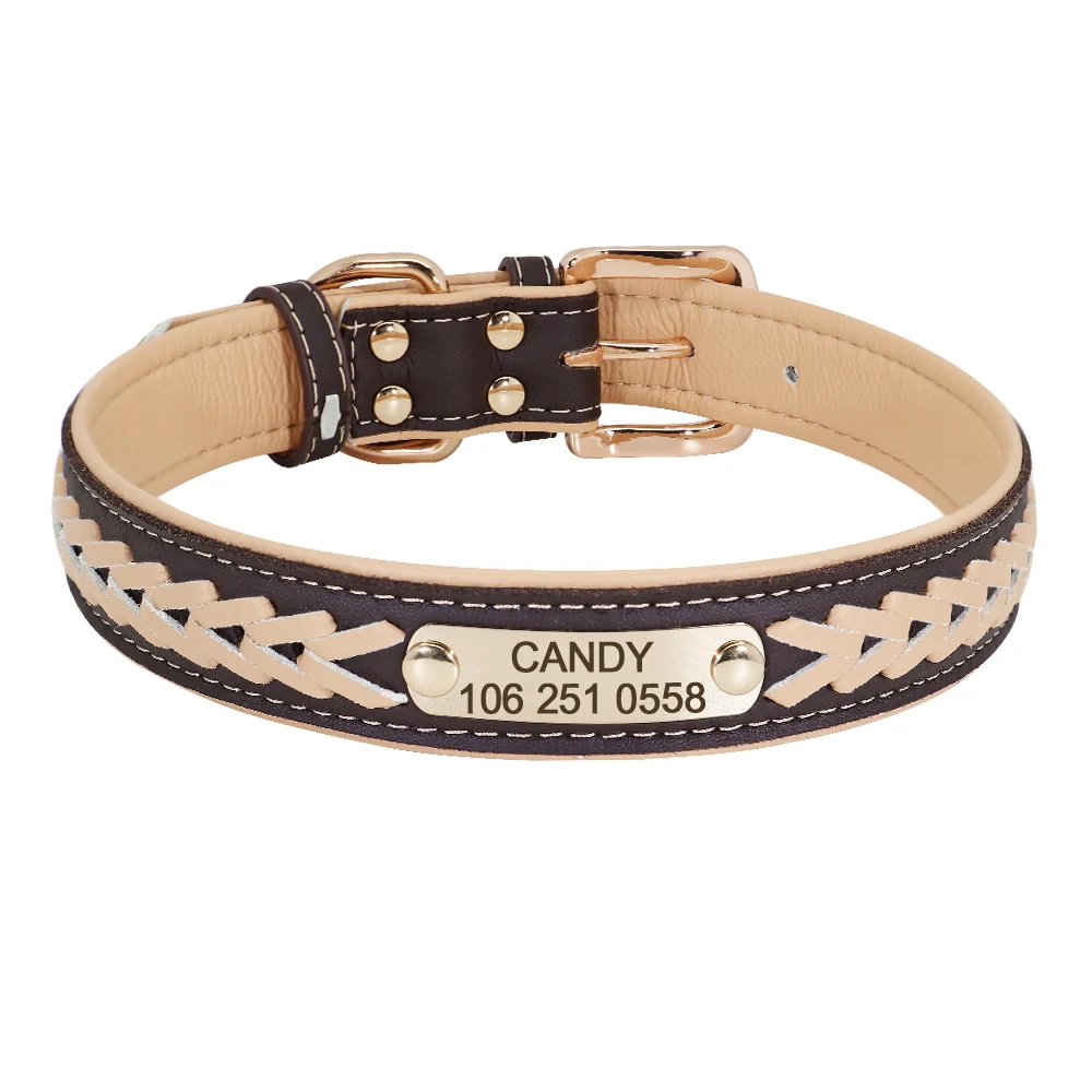 Leren Halsband met Naam voor Honden - Cowboy Style - Afbeelding 6