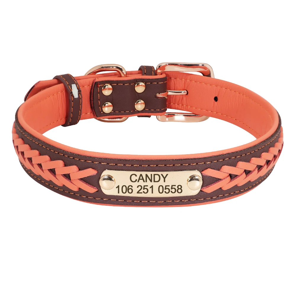 Leren Halsband met Naam voor Honden - Cowboy Style - Afbeelding 4