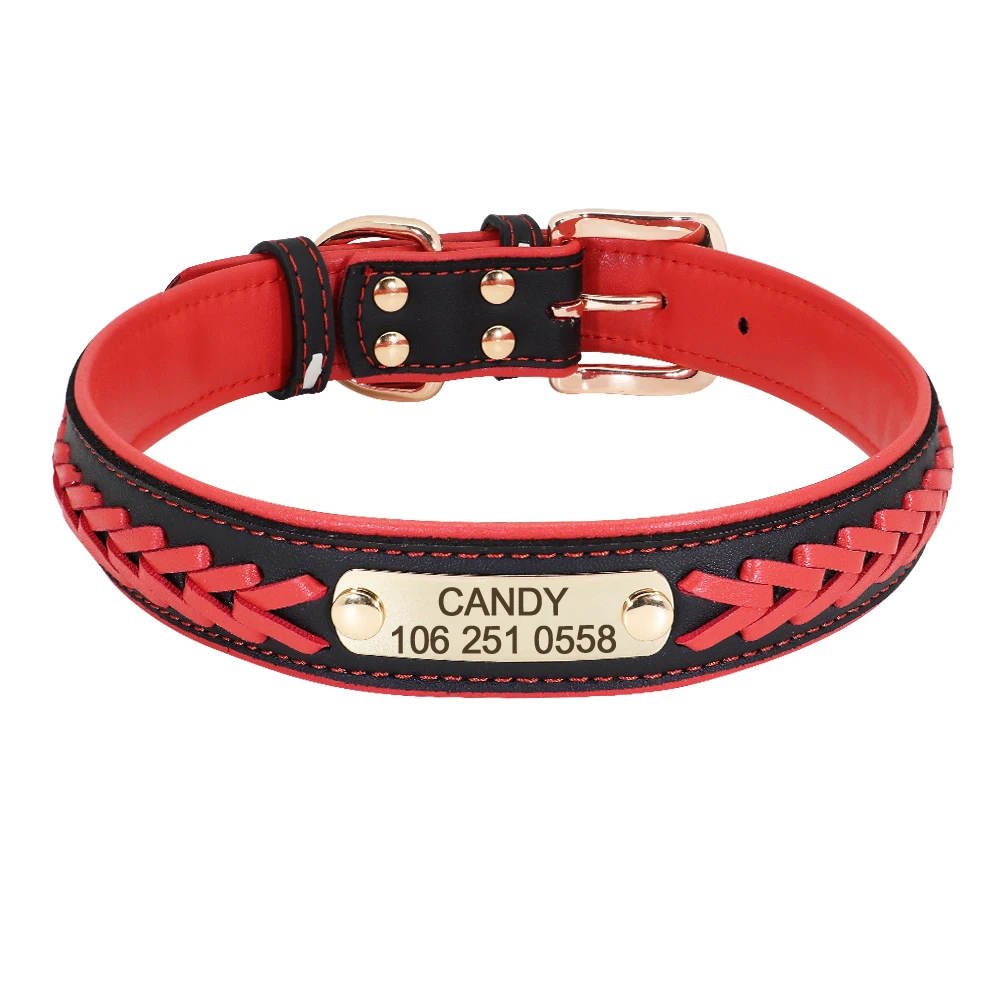 Leren Halsband met Naam voor Honden - Cowboy Style - Afbeelding 3