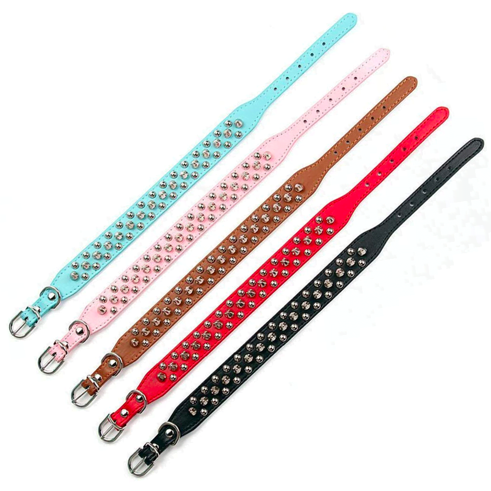 Leren Halsband met Spikes - Afbeelding 6