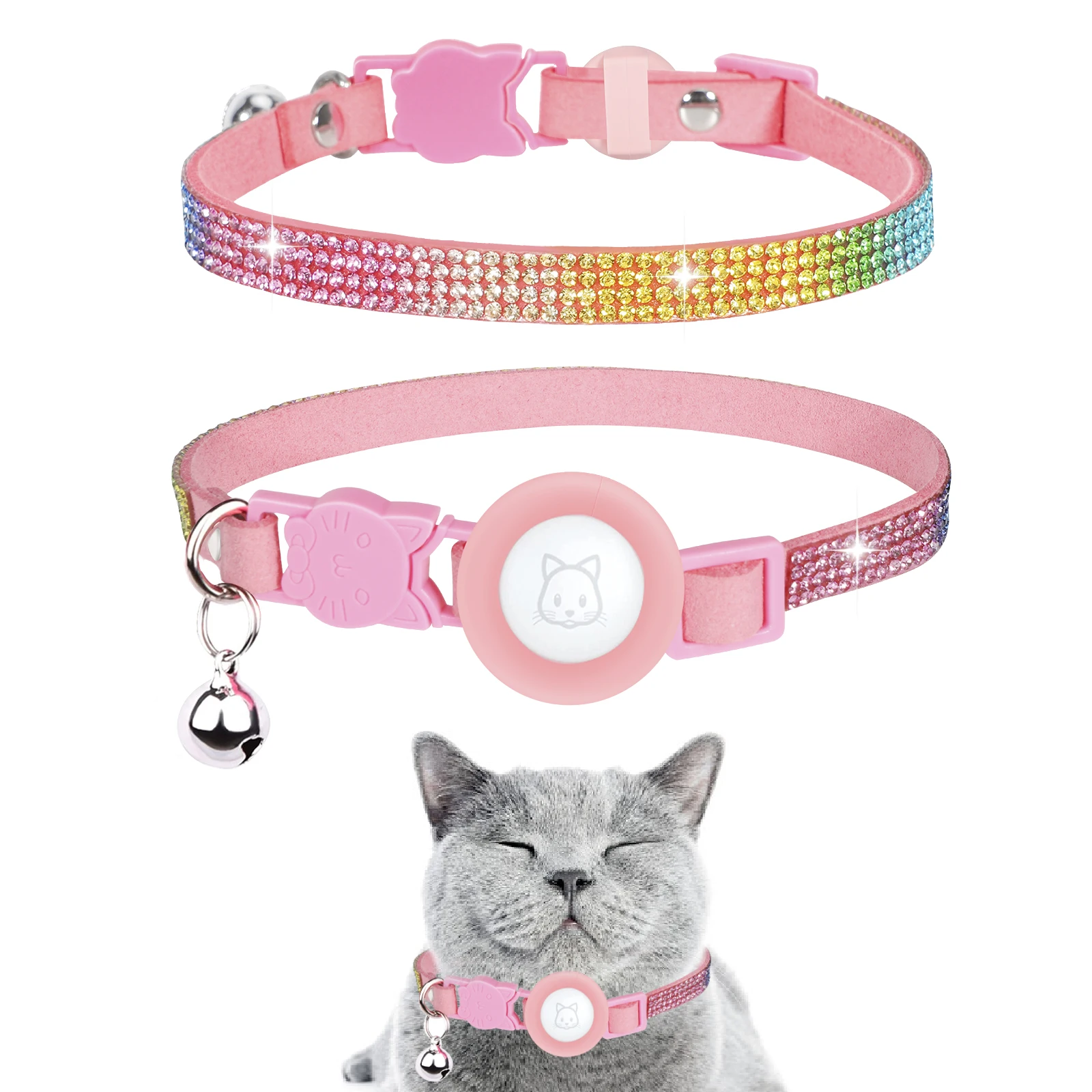 Apple Airtag Glitter Halsband voor Katten - Afbeelding 4