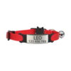 Rood met zilver naamplaatje