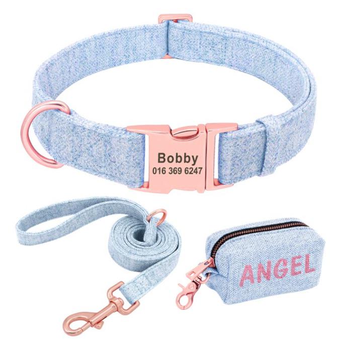 Hondenriem+halsband en poepzakjeshouder met naam - Afbeelding 6