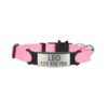 Roze met zilver naamplaatje