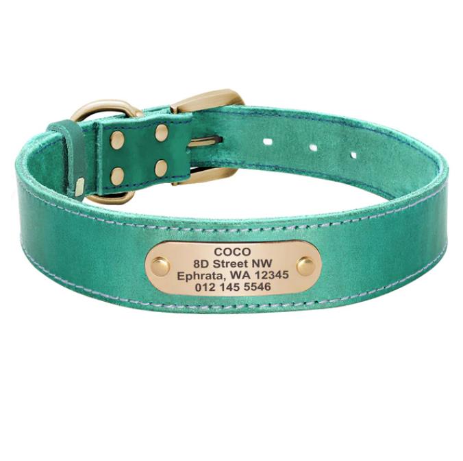 Leren halsband met persoonlijke tekst - Afbeelding 5