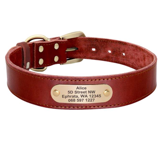 Leren halsband met persoonlijke tekst - Afbeelding 4