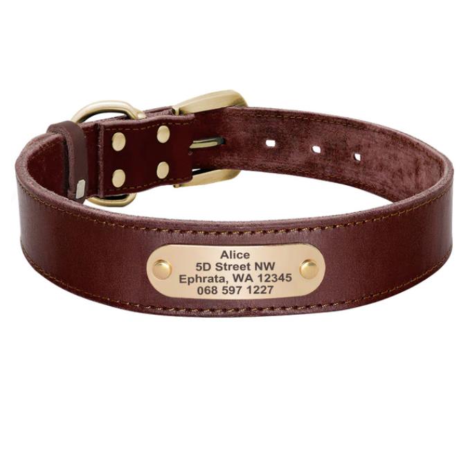 Leren halsband met persoonlijke tekst - Afbeelding 3