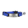 Blauw met zilver naamplaatje