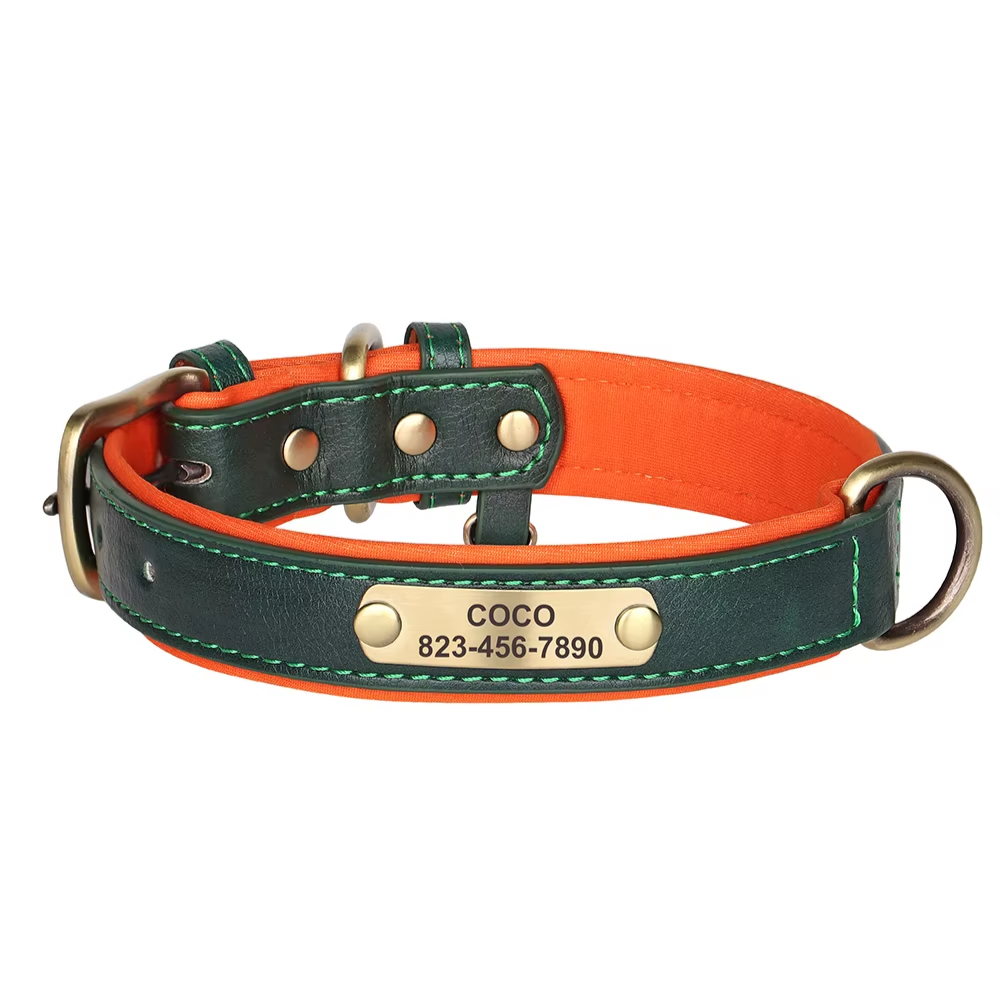 Leren Halsband met Naam voor Honden