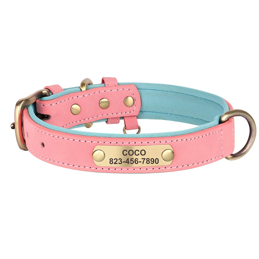 Leren Halsband met Naam voor Honden