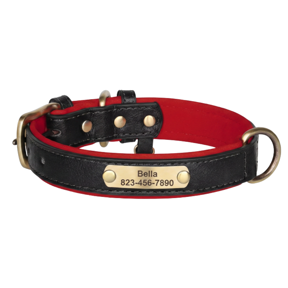 Leren Halsband met Naam voor Honden