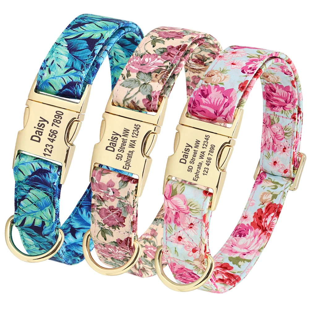 Hondenhalsband met Naam - Patroonprint