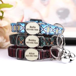Gepersonaliseerde Kattenhalsband - met Belletje en Veiligheidsgesp