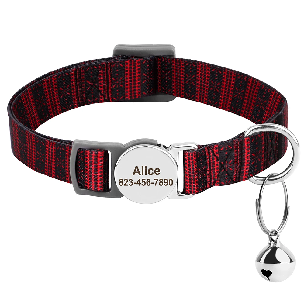 Gepersonaliseerde Kattenhalsband - met Belletje en Veiligheidsgesp