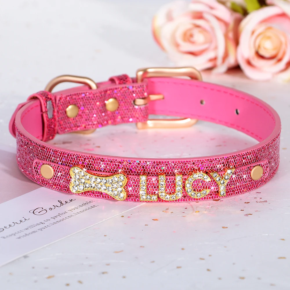 Glitter Halsband met Naam - met Strassletters