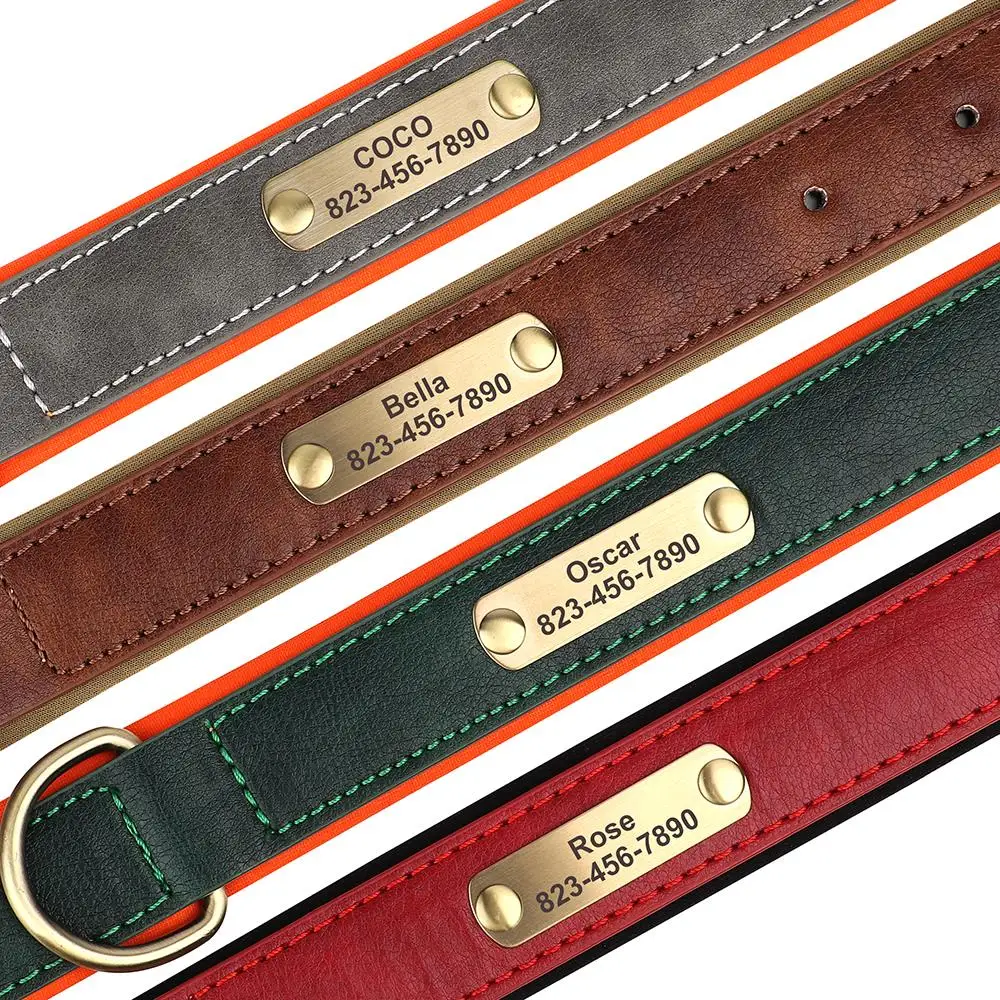 Leren Halsband met Naam voor Honden
