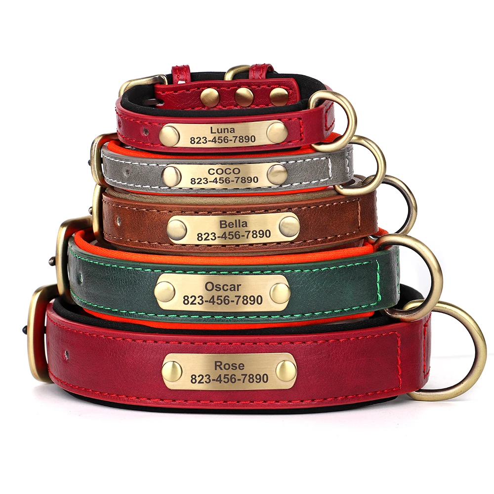 Leren Halsband met Naam voor Honden