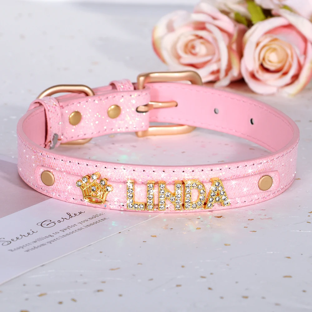 Glitter Halsband met Naam - met Strassletters