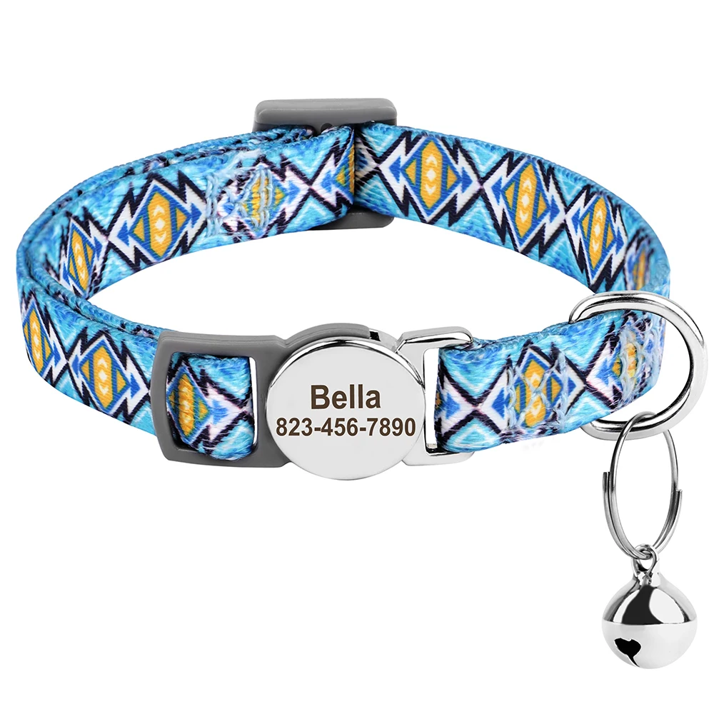 Gepersonaliseerde Kattenhalsband - met Belletje en Veiligheidsgesp