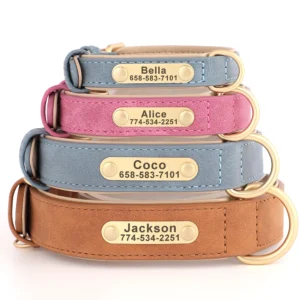 Suede Halsband met Naam voor Honden