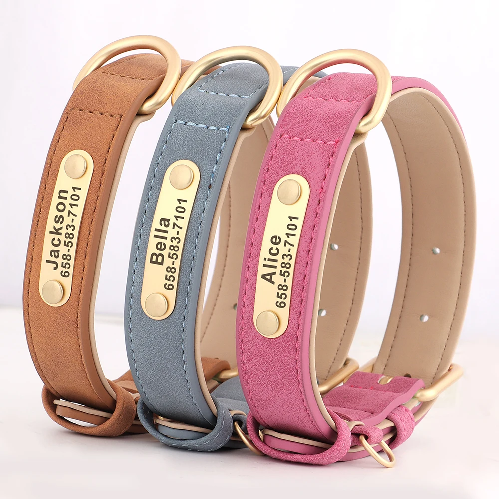 Suede Halsband met Naam voor Honden