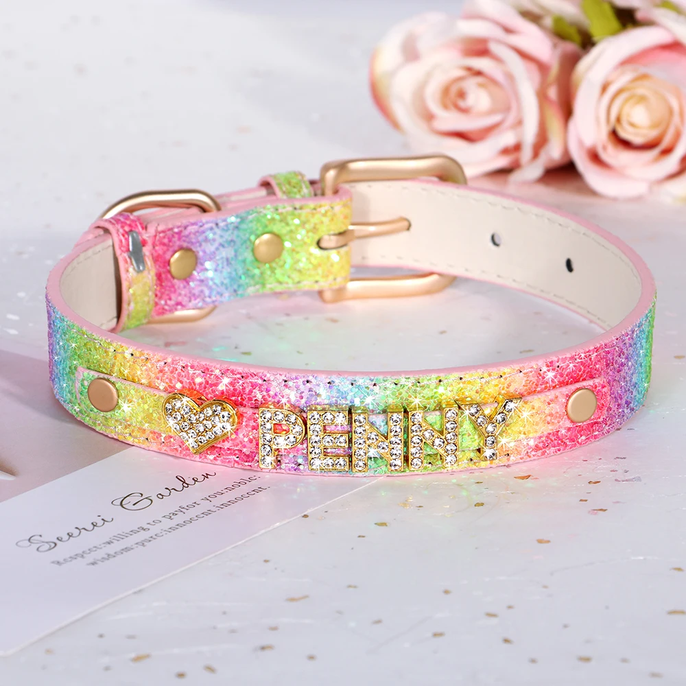 Glitter Halsband met Naam - met Strassletters