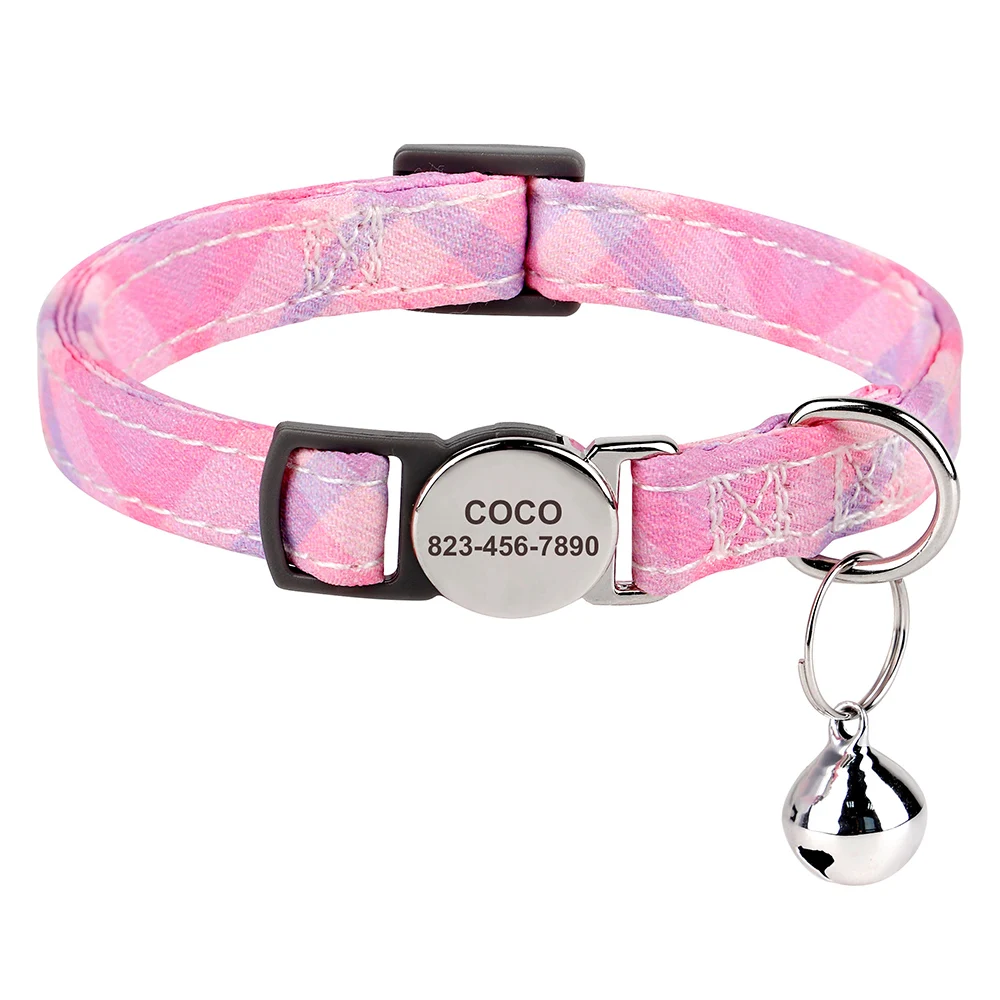 Gepersonaliseerde Kattenhalsband - met Belletje en Veiligheidsgesp