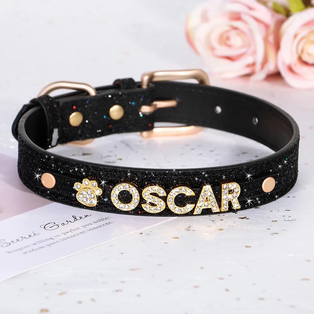 Glitter Halsband met Naam - met Strassletters