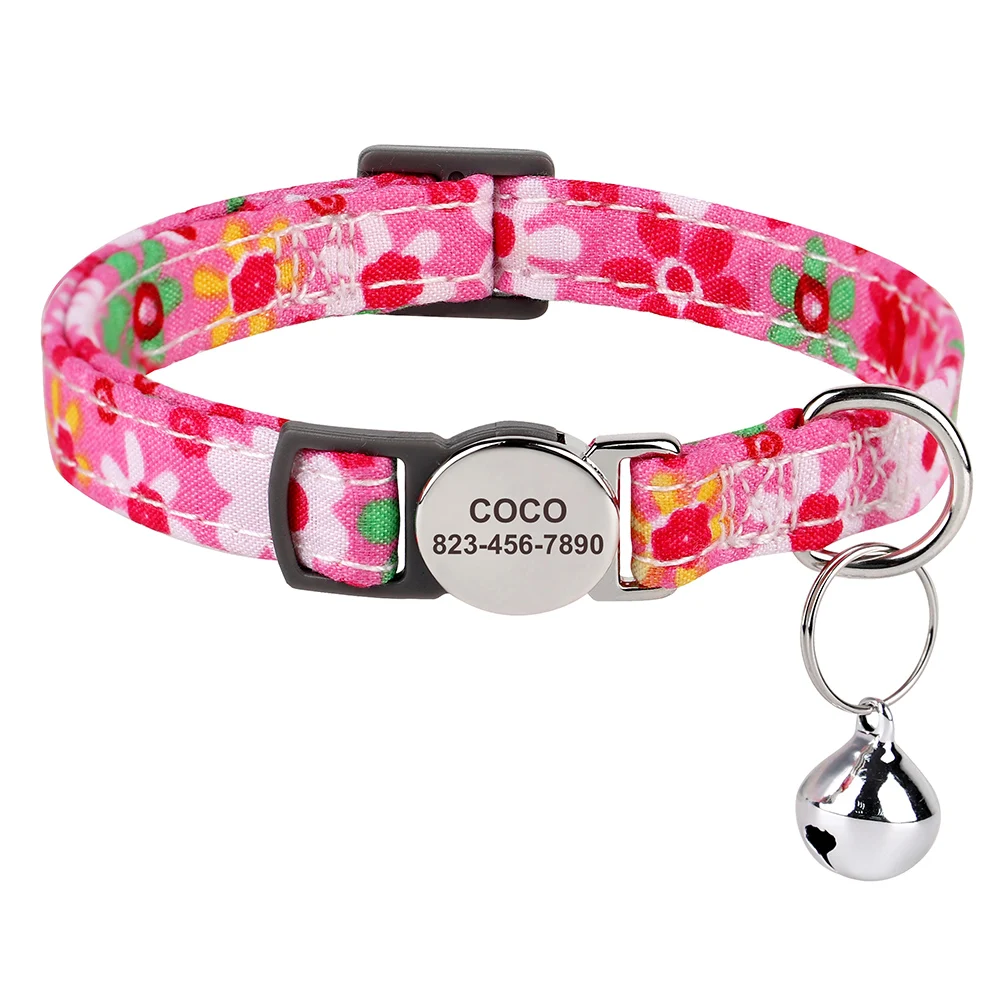 Gepersonaliseerde Kattenhalsband - met Belletje en Veiligheidsgesp