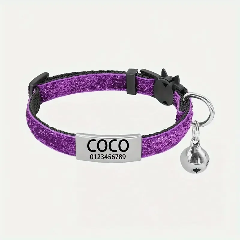 Glitterhalsband met Naam voor Katten - Breakaway Gesp - Afbeelding 4