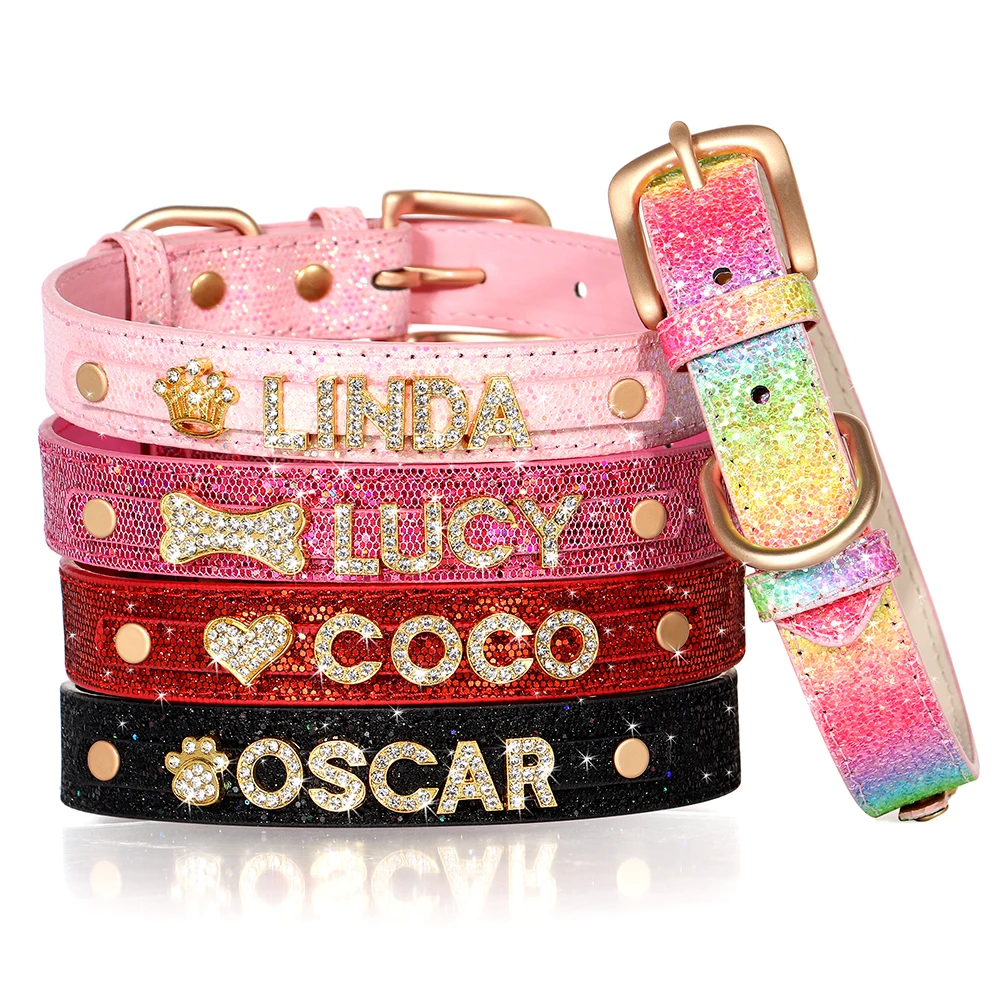 Glitter Halsband met Naam - met Strassletters