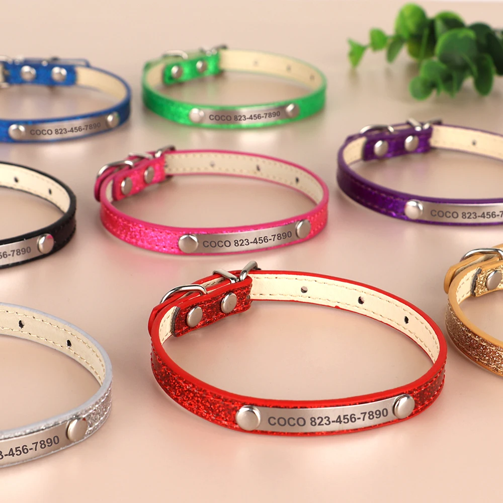Glitter Halsband voor Katten - Gegraveerd met Naam - Afbeelding 2