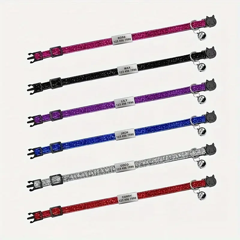 Glitterhalsband met Naam voor Katten - Breakaway Gesp - Afbeelding 2
