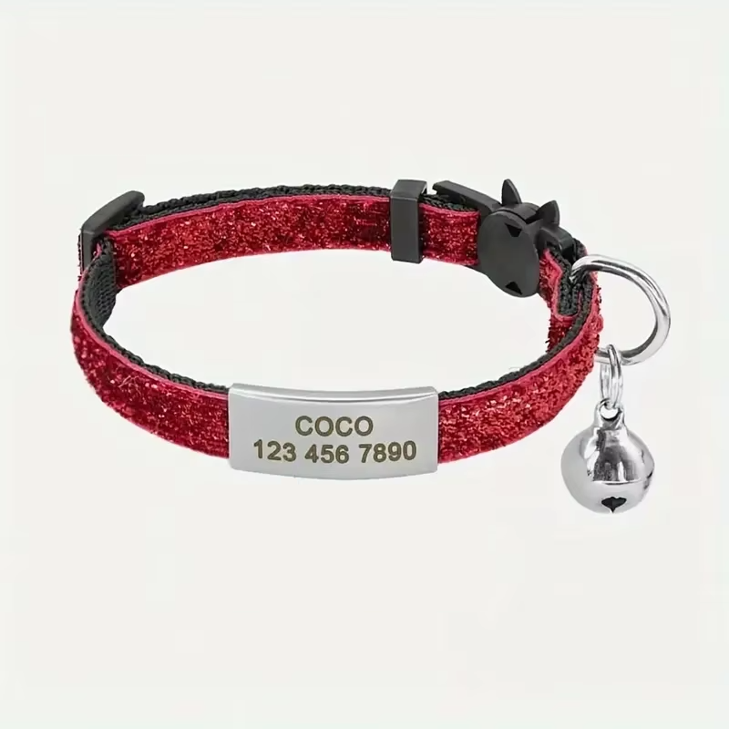 Glitterhalsband met Naam voor Katten - Breakaway Gesp - Afbeelding 6