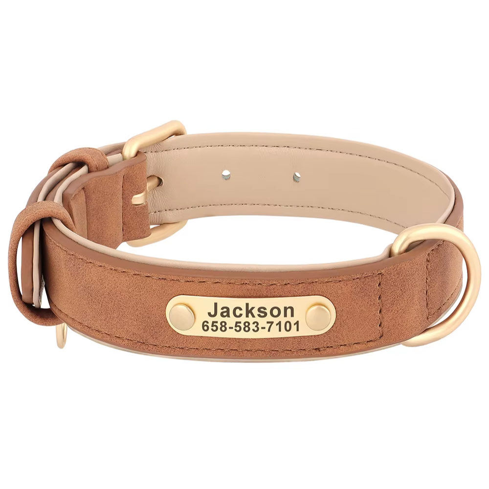 Suede Halsband met Naam voor Honden