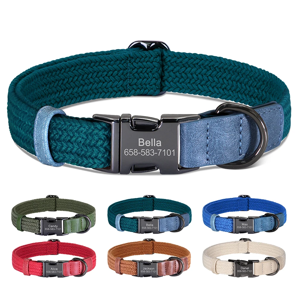 Gevlochten Hondenhalsband met Naam