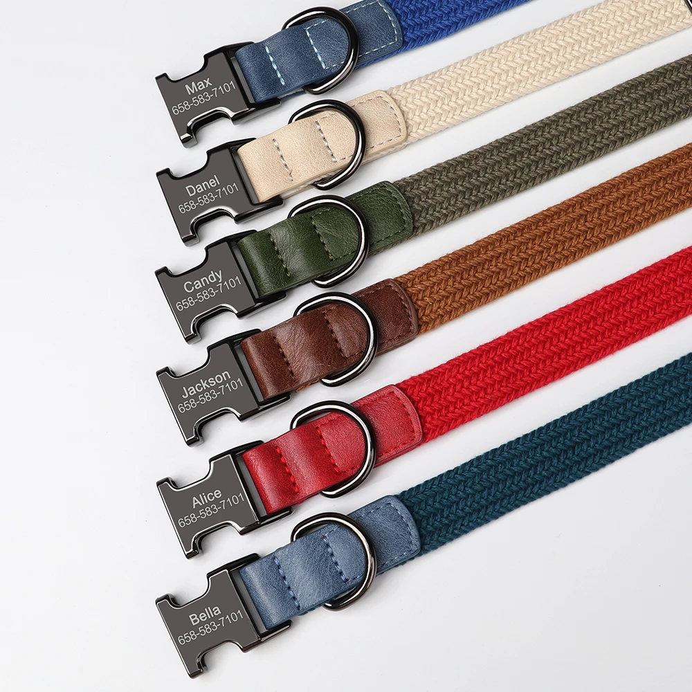 Gevlochten Hondenhalsband met Naam