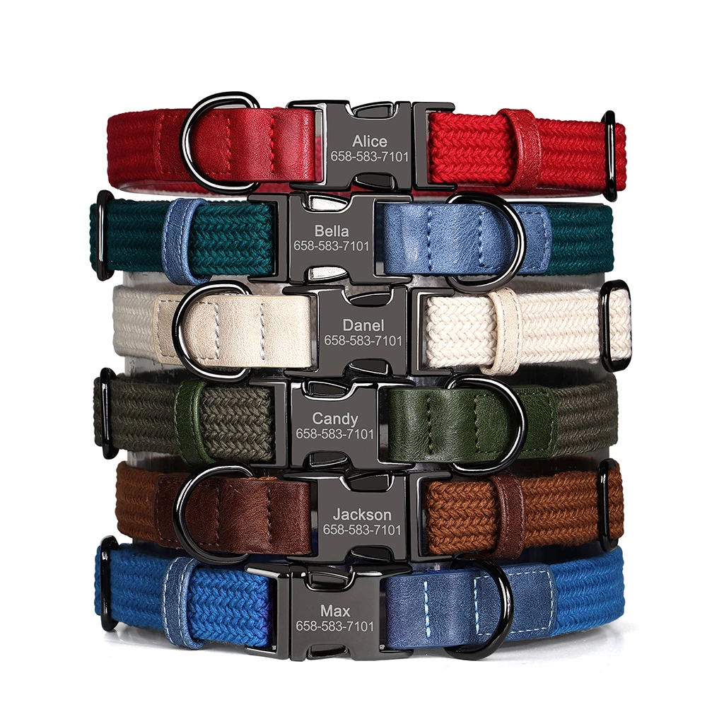 Gevlochten Hondenhalsband met Naam