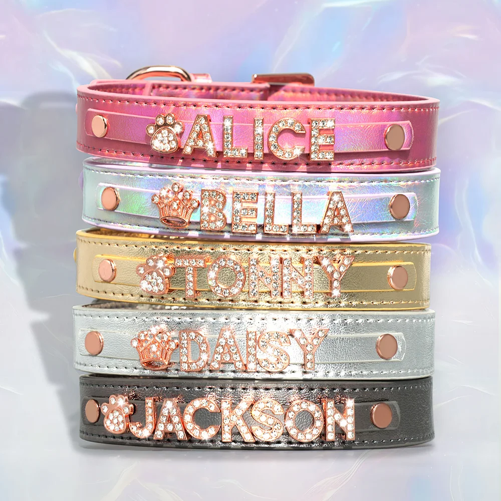 Metallic Hondenhalsband met Naam