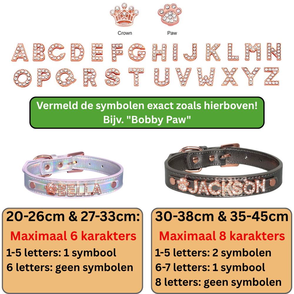 Metallic Hondenhalsband met Naam - Afbeelding 2