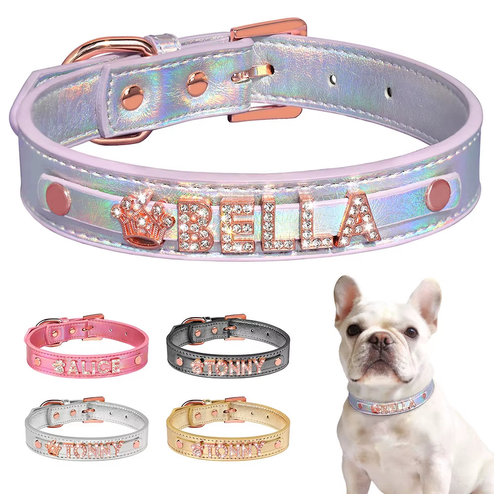 Metallic Hondenhalsband met Naam